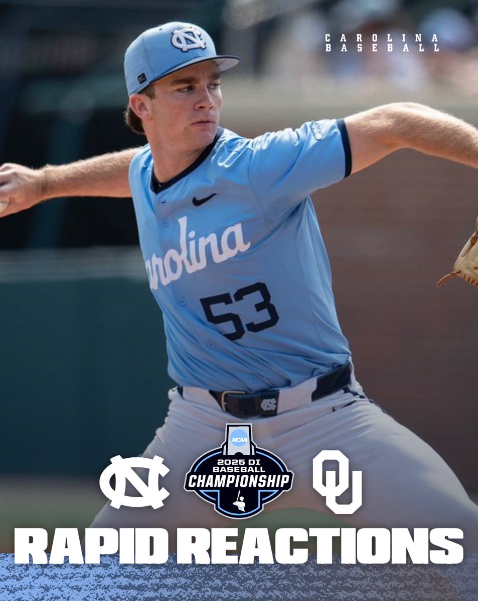 Rapid Reactions as the <a href="/DiamondHeels/">Carolina Baseball</a> rout Oklahoma to win the Chapel Hill regional. Notes on freshman pitchers, Gallaher shines, little plays and more:

goheels.com/news/2025/6/2/…
