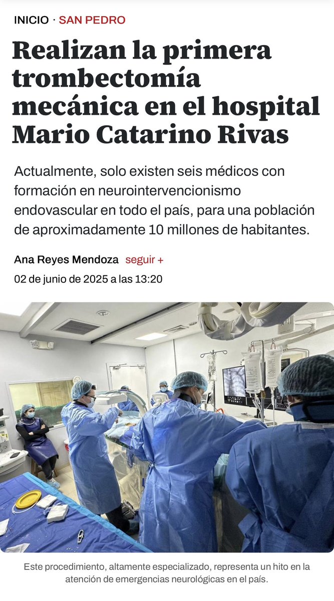 ¡Gracias <a href="/DiarioLaPrensa/">Diario La Prensa</a>! 🙌 La trombectomía mecánica fue un éxito 🧠🚑
¡Una noticia positiva para la salud en Honduras hoy! 🇭🇳✨
🔗 laprensa.hn/sanpedro/reali…
