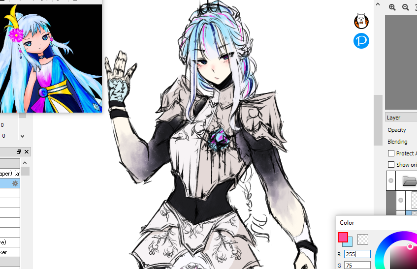 #wip~ thought id color this a bit b4 going to bed..

redesign of an OOOOLD oc of mine! (she used to be my persona 🥲 i love her sm tho)