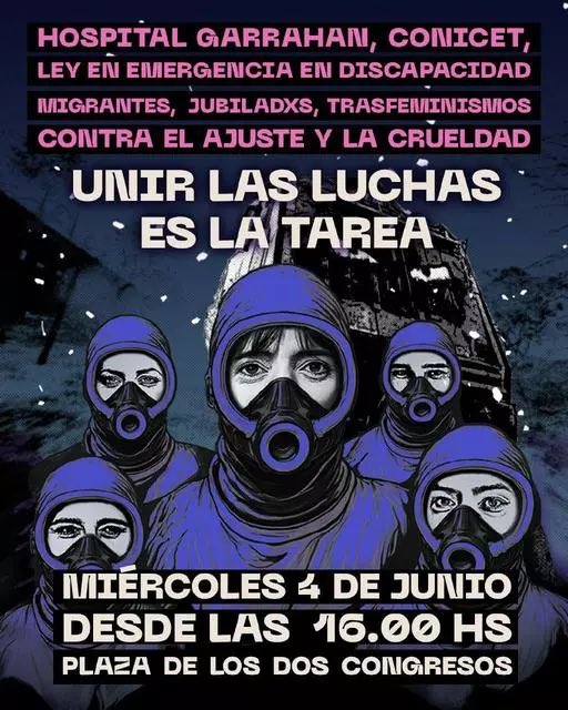 La marcha más grande para unir las luchas. Frente a la dispersión en el reclamo, la unión en la resistencia. Miércoles 4 de junio, Congreso Nacional, desde las 16 hs