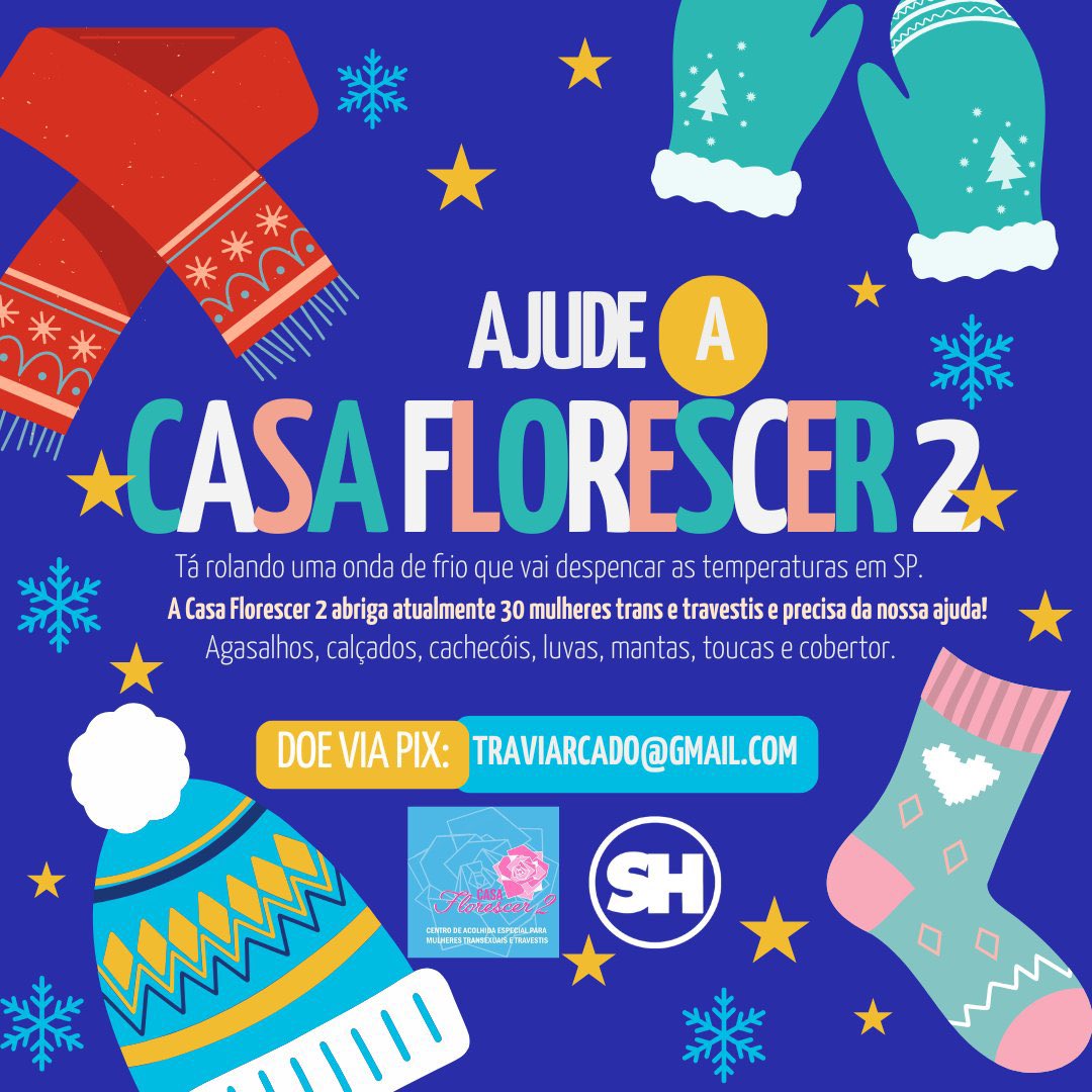 Que mês do orgulho é esse que nao conseguimos numa rede com tanta gente

ajudar moradoras de um abrigo trans que precisam enfrentar esse friozao?

Vocês aqui nessa rede se mobilizam por tanta coisa gente...

Se mobilizem por isso tbm

Pix: traviarcado@gmail.com