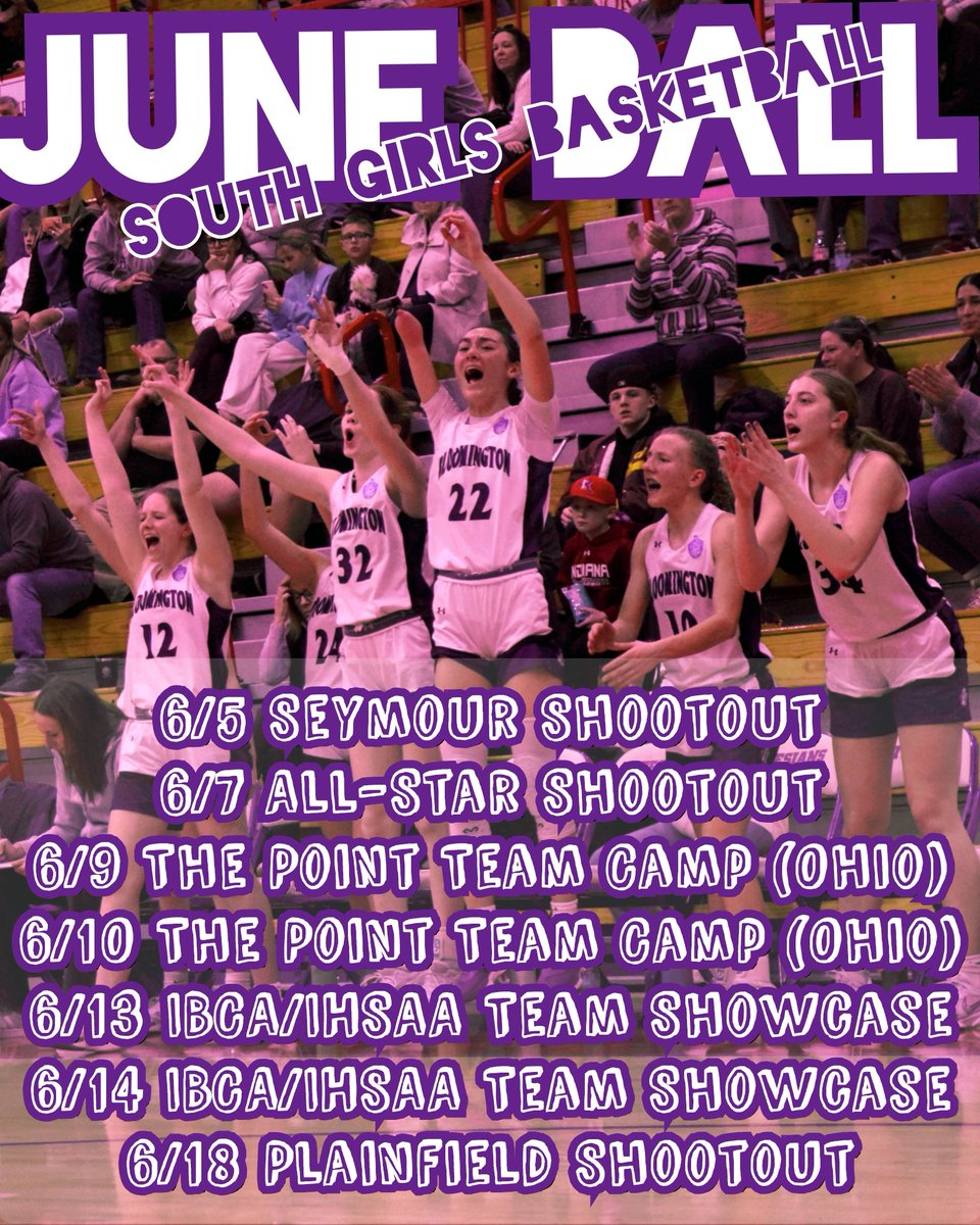 🗓 June Ball Schedule‼️
Let's go, Panthers!!! 🟣⚪️🐾
<a href="/BHSS_Athletics/">Bloomington South Panthers</a>