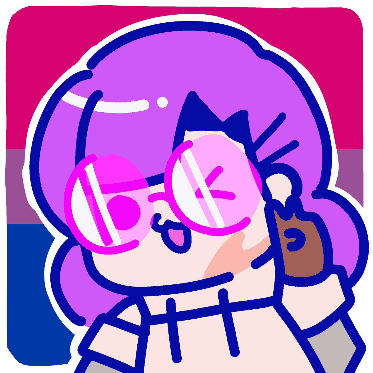 Happy Pride! 🩷💜💙
I'm like 2 days late, but take this little doodle.

#Crayonleon