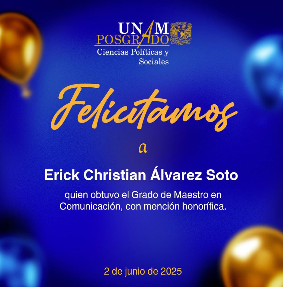 ¡Felicidades a Erick Christian Álvarez Soto 📚🎓!
 #OrgulloUNAM💙💛