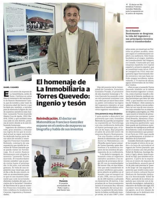 #EnMedios 🗞️ | Reivindicamos al ingeniero de caminos por excelencia: #LeonardoTorresQuevedo.

👉 'El homenaje de La Inmobiliaria a Torres Quevedo: Ingeniero y tesón'.

✍️ El catedrático y experto en la figura del genio cántabro Francisco González Redondo, en el <a href="/dmontanes/">eldiariomontanes.es</a>.