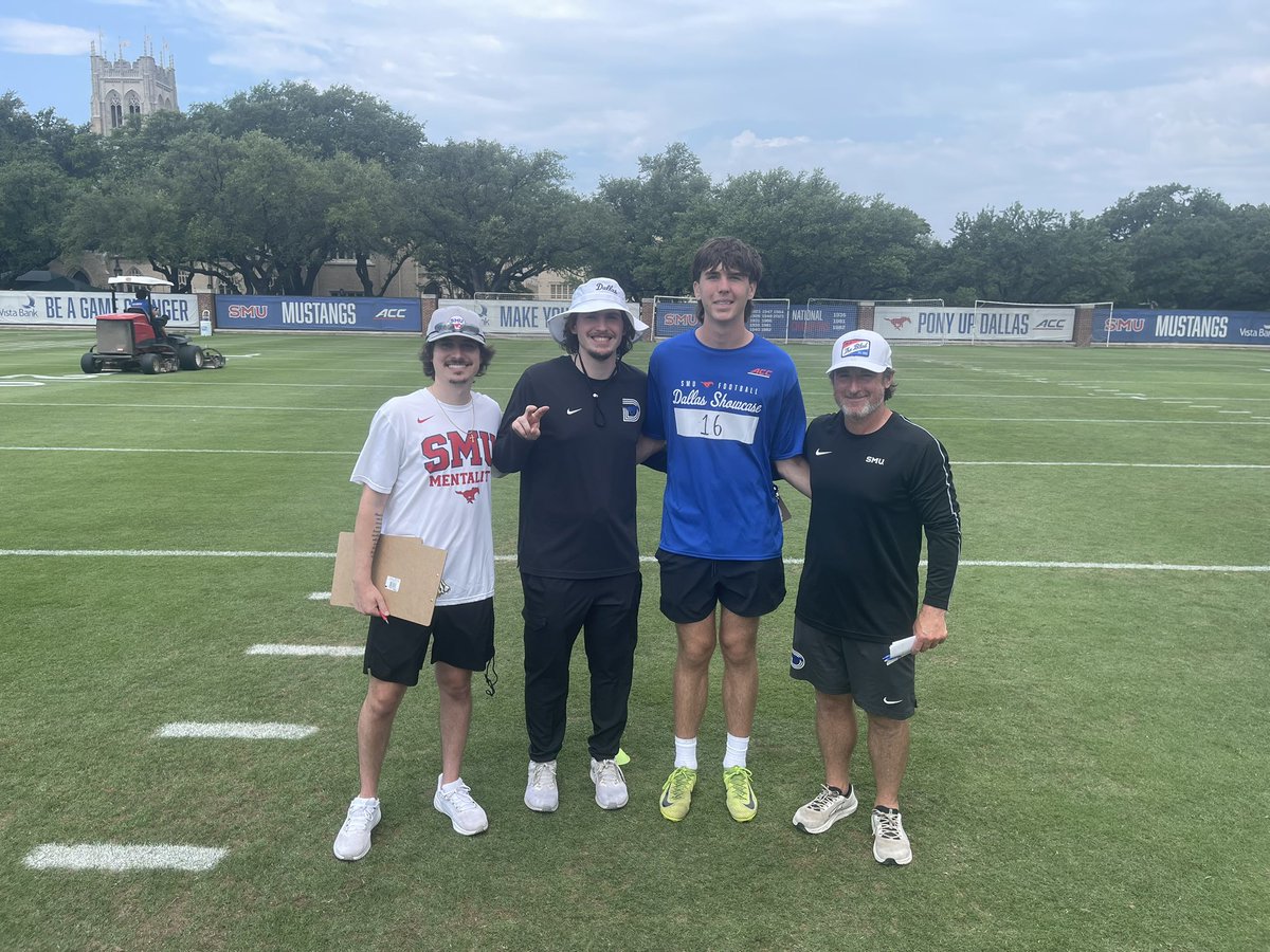 kason_mullis's tweet image. Thanks @CoachSukenik @CoachKyleCooper and @Coach_Horny for having me out at camp. I had a great time! @SMUFB @EnnsZoneKicking @JonesHSFootball