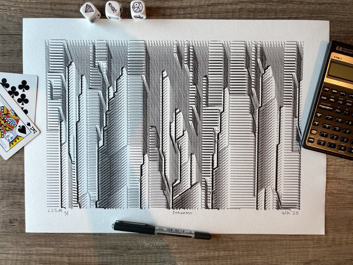 WhiteKoalaArt's tweet image. A very special edition of “Endgame”, the final urban landscape 

#plotthelandscape #machinearts #bantamtools #plottertwitter