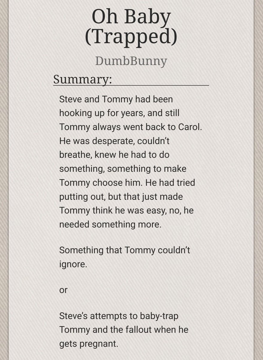 Ppst anyone order a baby trap #stommy fic?

archiveofourown.org/works/65578903…