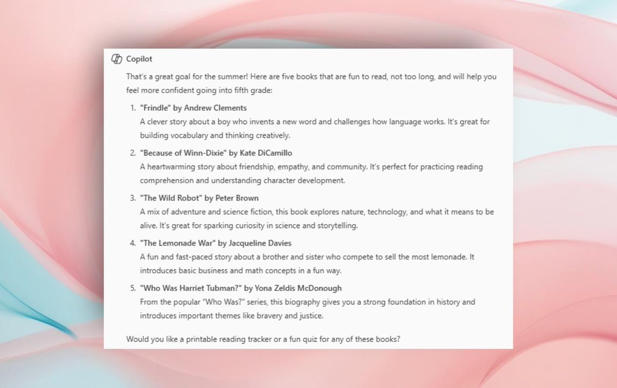 WonderLaura's tweet image. 📚 Keep learning this summer with Microsoft Copilot!
📝 Create custom quizzes
📖 Build personalized reading lists
🎨 Design fun educational activities
🔗 Learn more
#Microsoft365 #Copilot #SummerLearning