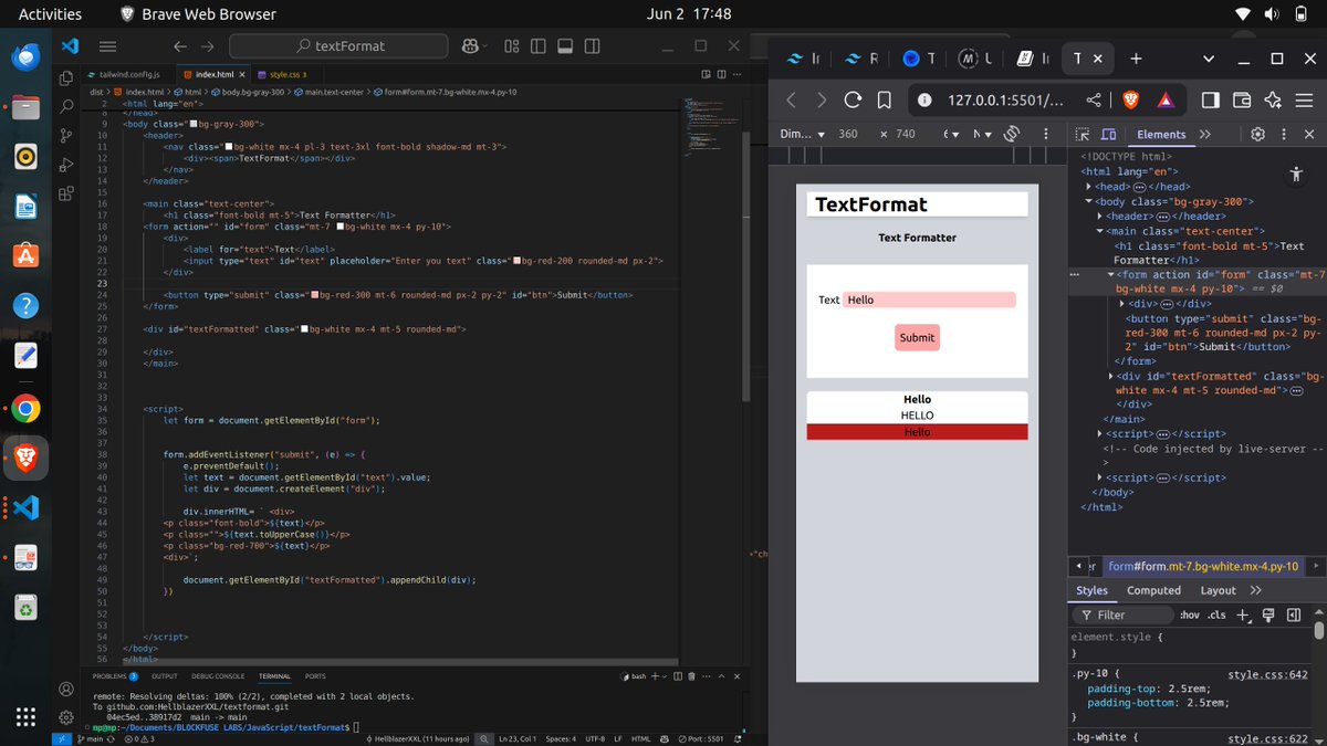 MP_X0X0's tweet image. 100 Days of Code.
Day 85.
A simple text format app.
Stay with me now📷
#100DaysOfCodeAndDesign
@blockfuselabs
