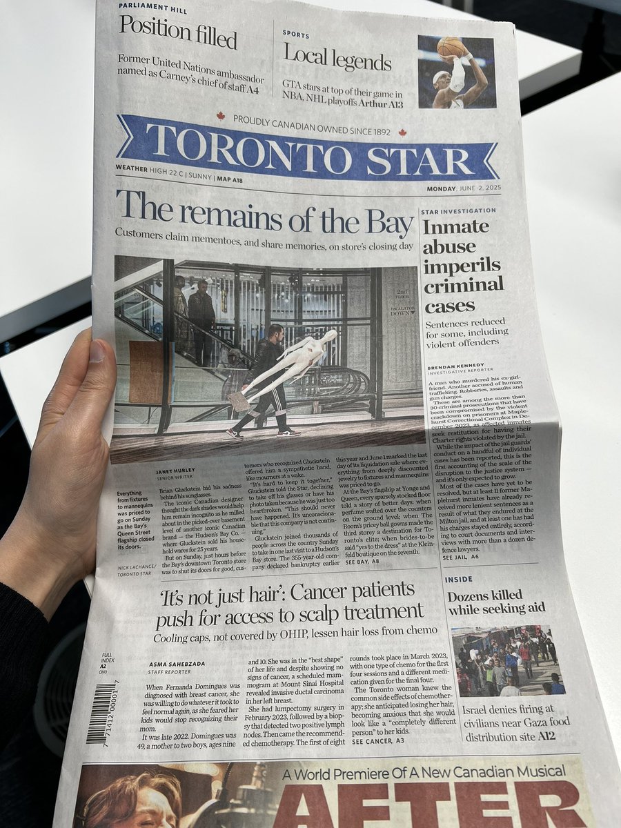 Pleasantly surprised this morning to find out my article that shines a light on scalp cooling treatments made it to the front page of today's <a href="/TorontoStar/">Toronto Star</a>. 

"It's not just hair. It's actually being able to recognize who you are." 

My latest: