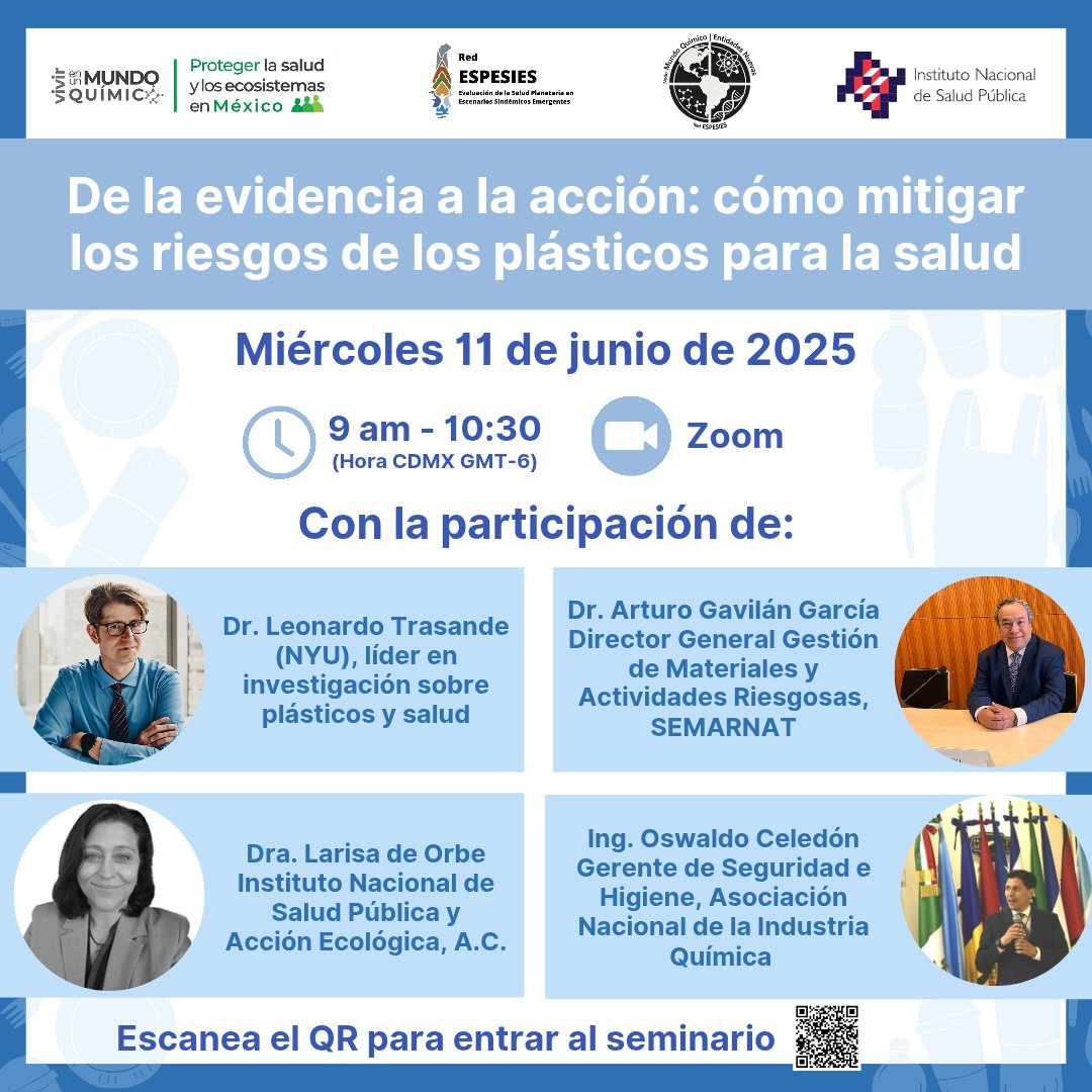 No se pierdan este webinar gratuito que estamos organizando sobre plásticos!
<a href="/Mundo_Quimico/">Mundo Químico</a> <a href="/leotrasande/">Leo Trasande, MD, MPP</a> <a href="/espesiesmx/">Red ESPESIES</a>