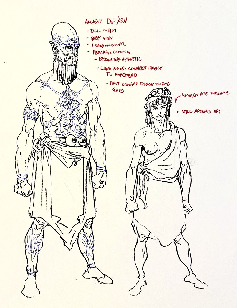 wrekageart's tweet image. Ancient dwarf designs from GODLESS.
lore's written for them but I cant explain it till later.