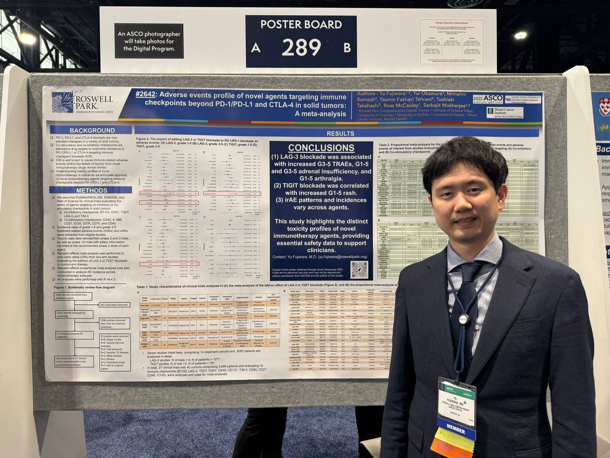 Two concurrent poster presentations are done at the immunotherapy session! Thank you my mentors and collaborators as well patients and their advocates to move science forward. Now I need to gear up for finishing manuscripts. #ASCO25