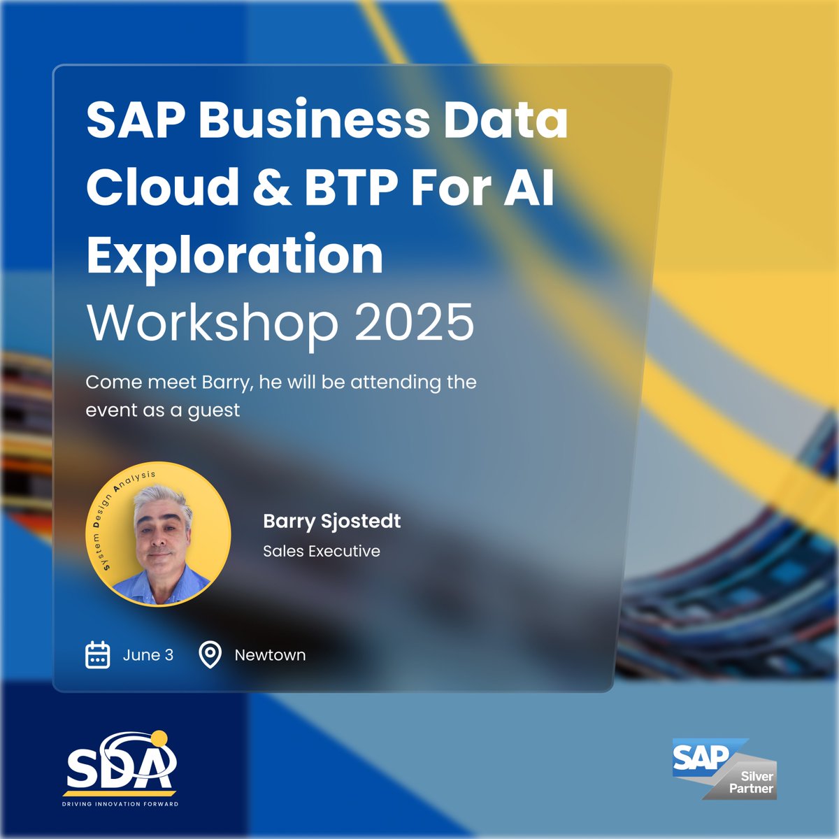 Meet Barry Sjostedt from #SDA at the SAP Exploration Workshop on SAP BTP &amp; Business Data Cloud this Tuesday, June 3, in Newtown Square, PA.
He’ll be connecting with SAP experts on AI-driven innovation and cloud strategy.
🕘 9:00 AM – 4:30 PM ET
#SAP #SAPBTP #AI #CloudInnovation