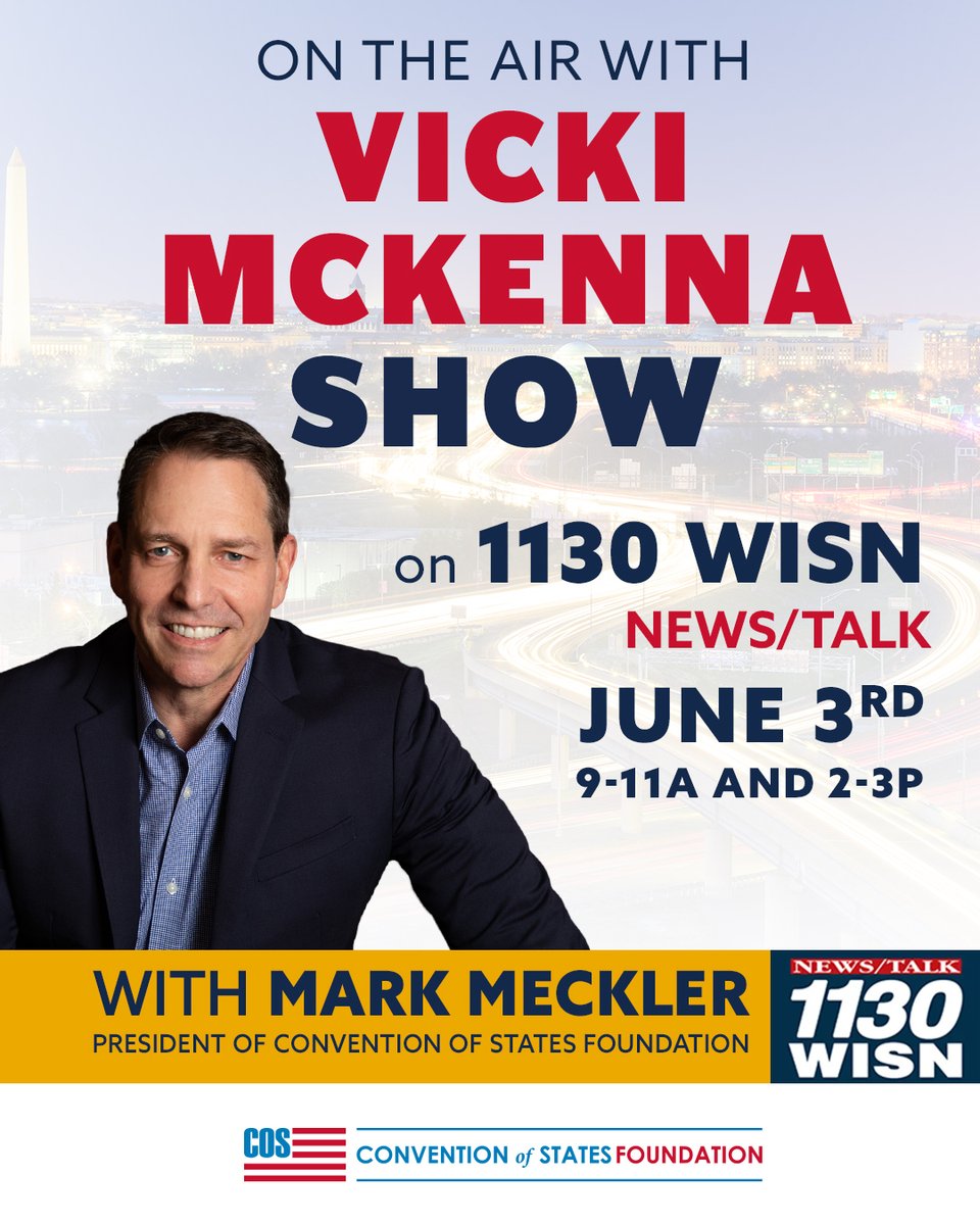 Self_Governance's tweet image. COSF President @MarkMeckler is on the air with Vicki McKenna @vickimckenna tomorrow, June 3rd! Listen here newstalk1130.iheart.com/featured/vicki… or statewide in Wisconsin.