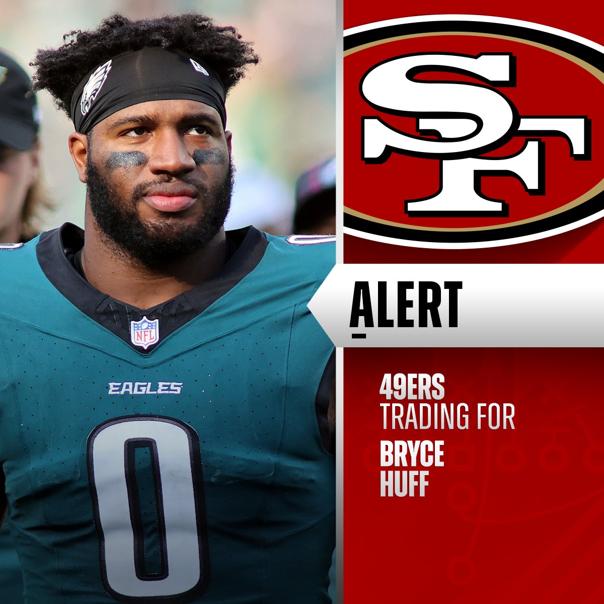 49ers acquiring DL Bryce Huff from Eagles for a mid-round pick in 2026.