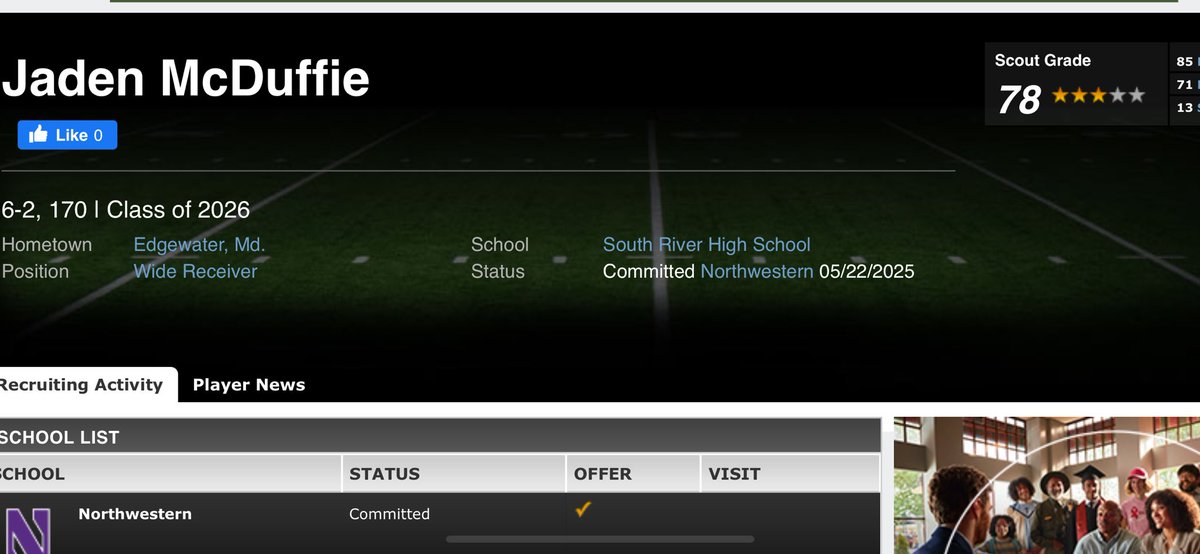 jadenduffie2026's tweet photo. Blessed to have been rated a 3⭐️ by ESPN and On3! #AGTG 
@FTRreport @mfarrellsports @CoachErxleben @CoachClark16x @Coach_J_Lundy @On3Recruits @ESPNRecuiting https://t.co/YTLLlmmM5r