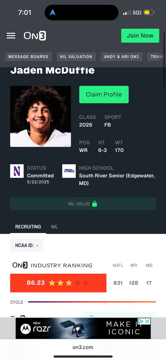 ๐๐Jaden McDuffie ๐๐ (@jadenduffie2026) on Twitter photo Blessed to have been rated a 3โญ๏ธ by ESPN and On3! #AGTG
<a href="/FTRreport/">Fast Track Recruits</a> <a href="/mfarrellsports/">Mike Farrell</a> <a href="/CoachErxleben/">Coach Steve Erxleben</a> <a href="/CoachClark16x/">Kevin Clark</a> <a href="/Coach_J_Lundy/">Coach J Lundy (L.E.A.D)</a> <a href="/On3Recruits/">On3 Recruits</a> <a href="/ESPNRecuiting/">Recruiting Nation</a> Blessed to have been rated a 3โญ๏ธ by ESPN and On3! #AGTG
<a href="/FTRreport/">Fast Track Recruits</a> <a href="/mfarrellsports/">Mike Farrell</a> <a href="/CoachErxleben/">Coach Steve Erxleben</a> <a href="/CoachClark16x/">Kevin Clark</a> <a href="/Coach_J_Lundy/">Coach J Lundy (L.E.A.D)</a> <a href="/On3Recruits/">On3 Recruits</a> <a href="/ESPNRecuiting/">Recruiting Nation</a>