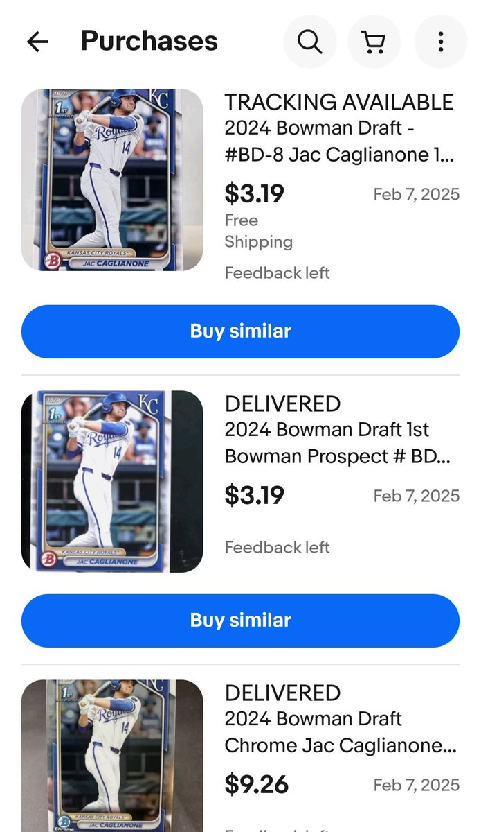 abianchini23's tweet image. People called me a Jac off when I bought these Caglianone in February for $6/card. #notreally 🤣😜