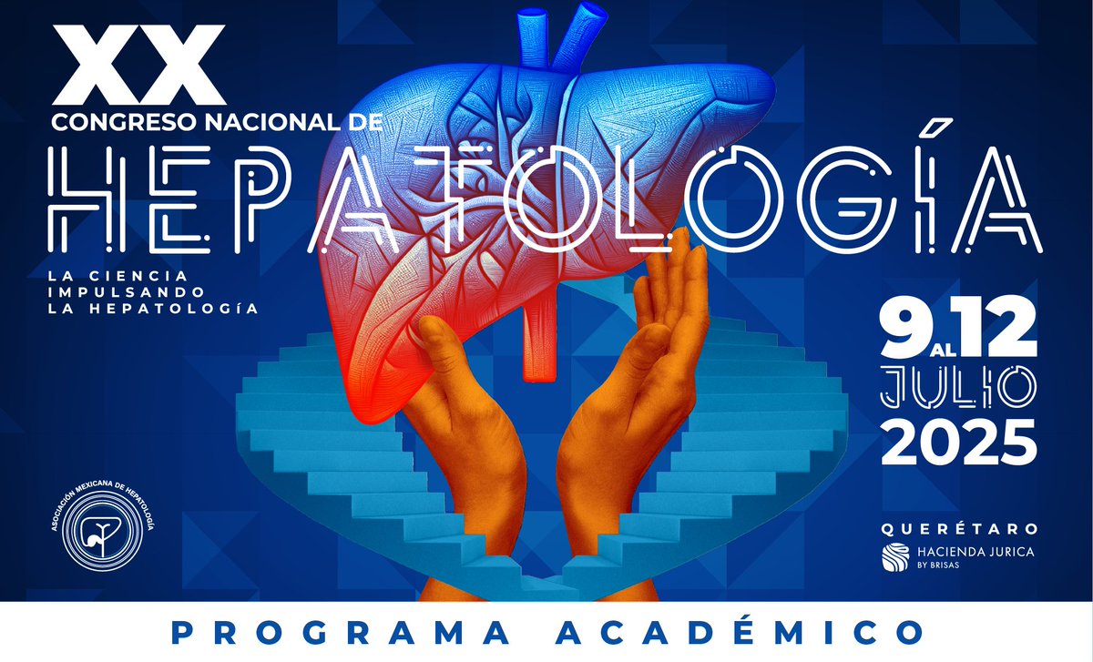 La Asociación Mexicana de Hepatología tiene el gusto de invitarlos a participar en su XX Congreso Nacional de Hepatología. 🩺

🗓️ Del 9 al 12 de julio de 2025
📍 Hotel Hacienda Jurica, Santiago de Querétaro

🔍 Consulta el programa completo aquí: congresohepatologia.com/programa/