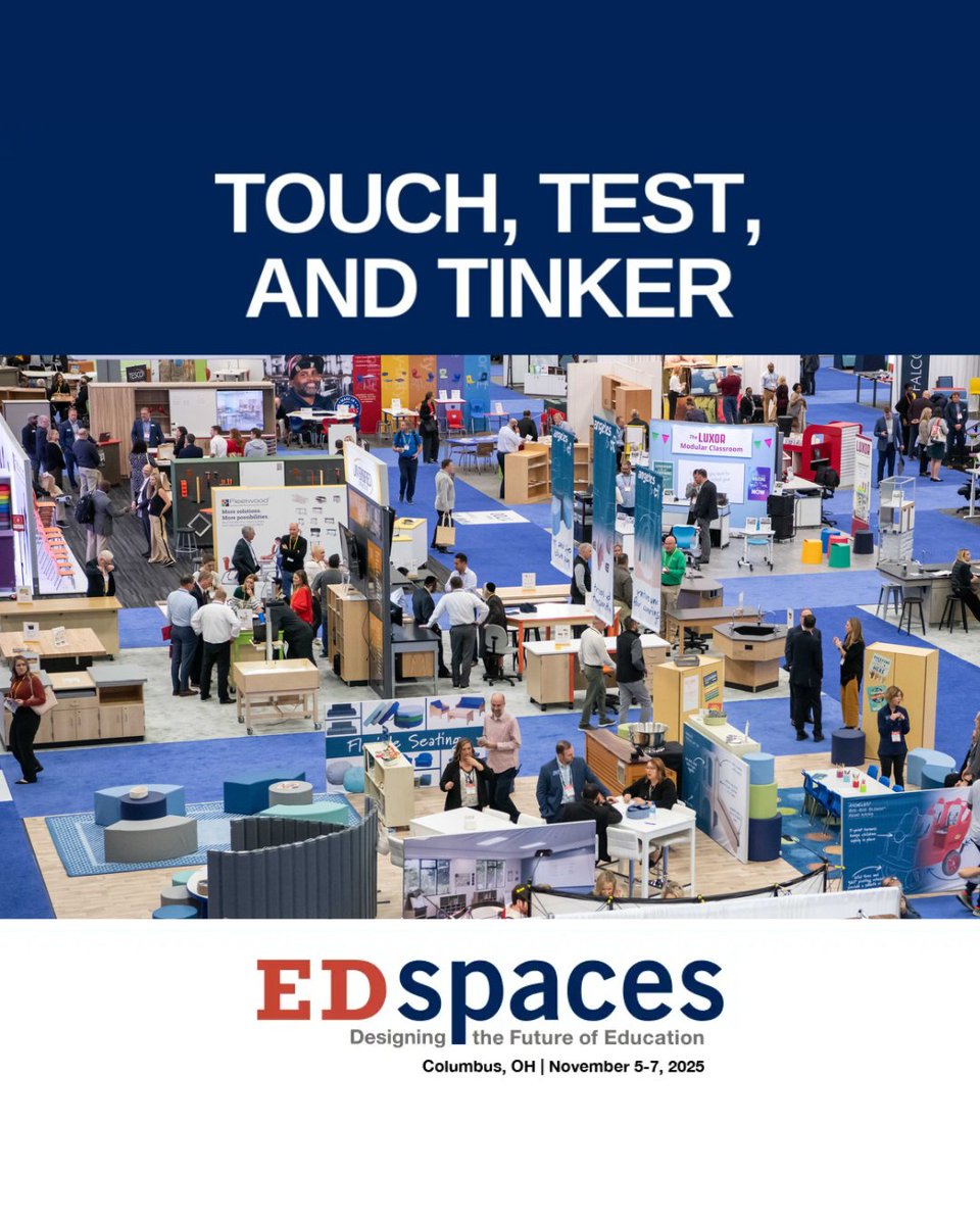 Ready to transform your learning spaces? ✨ Attend #EDspaces to touch, test, and tinker with the newest and most innovative product solutions from a wide variety of exhibitors!

Find out more about what you can expect at EDspaces 2025 by visiting our website!