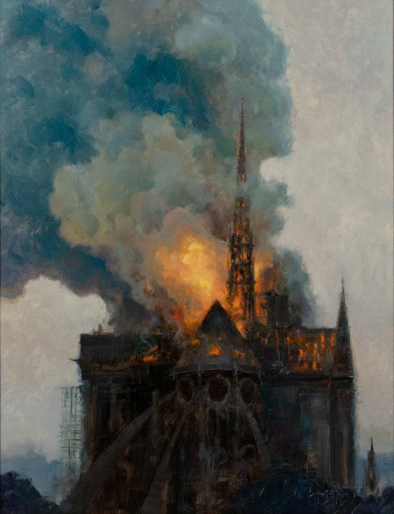 Notre Dame in Flames by Bryan Mark Taylor