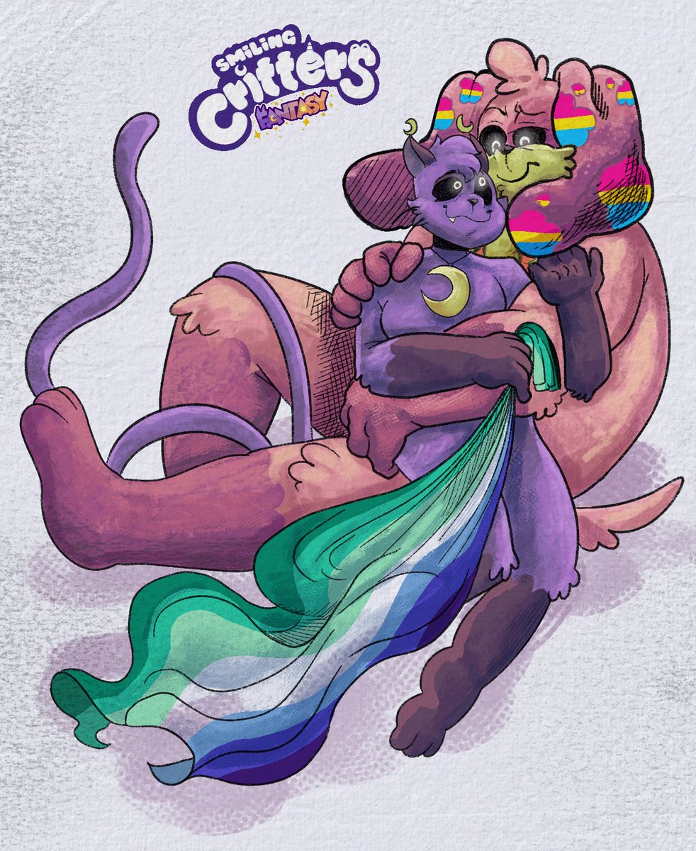 Gay and pan critters ☀️🌙

#SmilingCritters #dogday #catnap