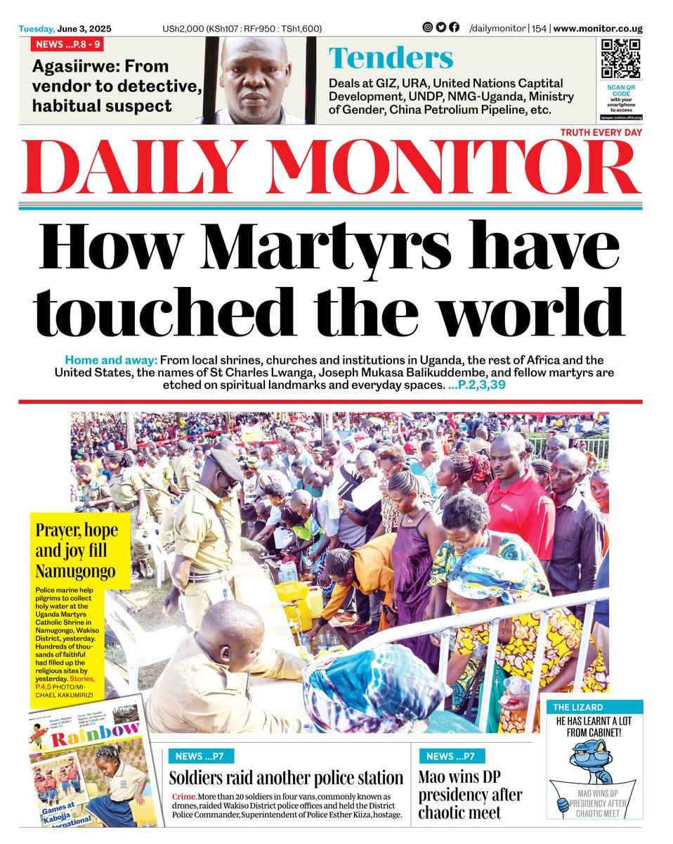 How Martyrs have touched the world 

epaper.nation.africa/ug
#MonitorUpdates
#TruthEveryDay