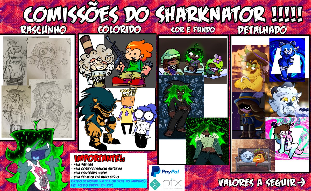 Shark_Nator's tweet image. 🔵 Finally opening art commissions!!!!

Finalmente abrindo comissões de arte!!!!

Like &amp;amp; Retweet appreciated 🙏🙏