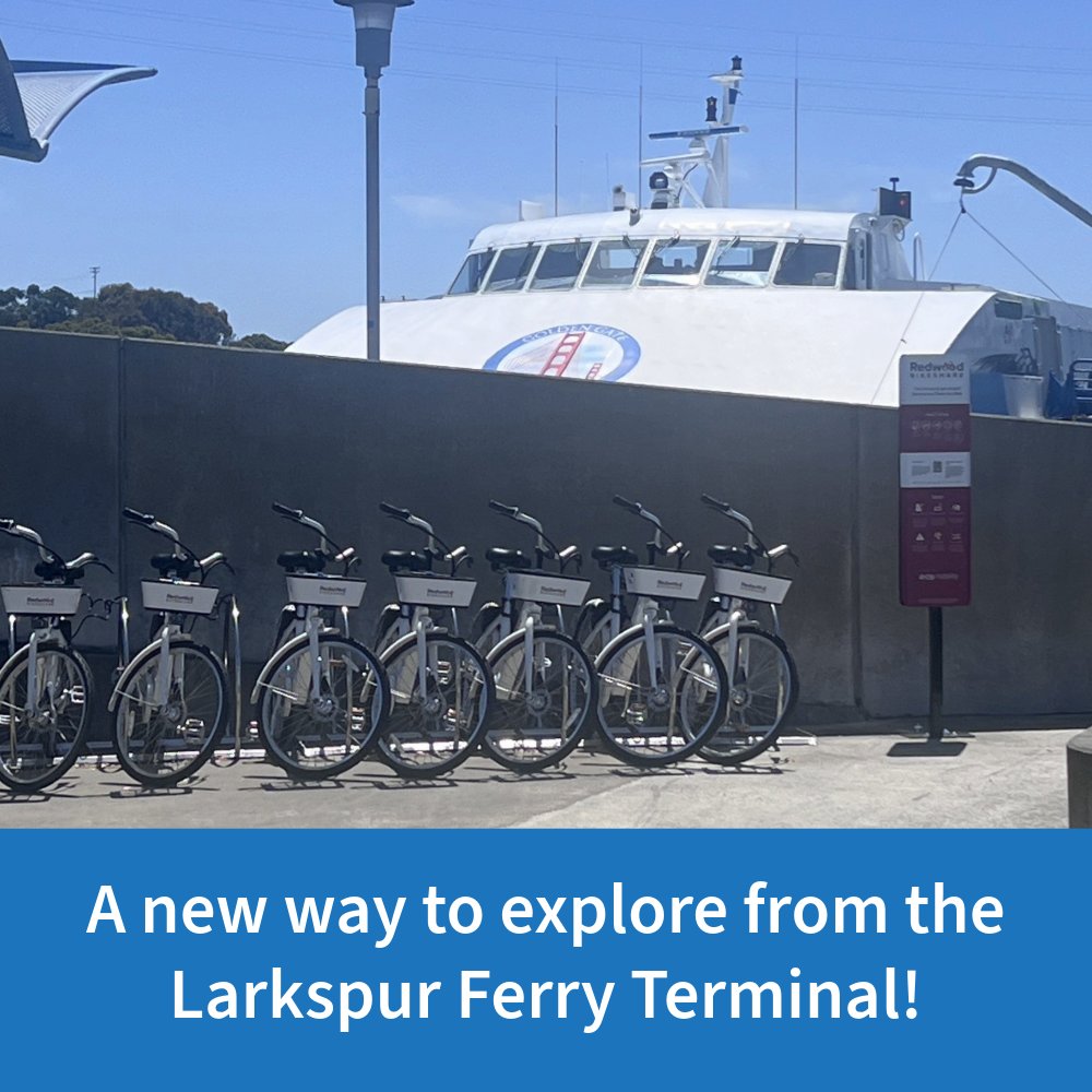 @redwoodbikeshare, a new last-mile solution for local commuters, launched last fall. 6 months in ridership has doubled and over 45% of trips begin at Golden Gate Ferry and SMART train bike hubs! We are thrilled to be part of this program. Learn more at redwoodbikeshare.com!