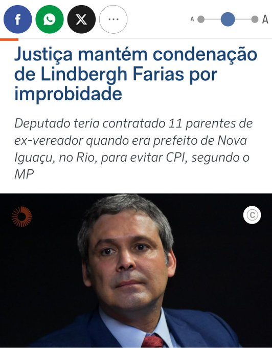 Lindbergh Farias, acusado de improbidade, querendo bloquear os bens de Jair Bolsonaro é piada pronta.
Um parasita da política, símbolo da corrupção petista, tentando posar de moralista.
O Brasil não esqueceu quem você é, Lindbergh. Vagabundo querendo dar lição de ética é o