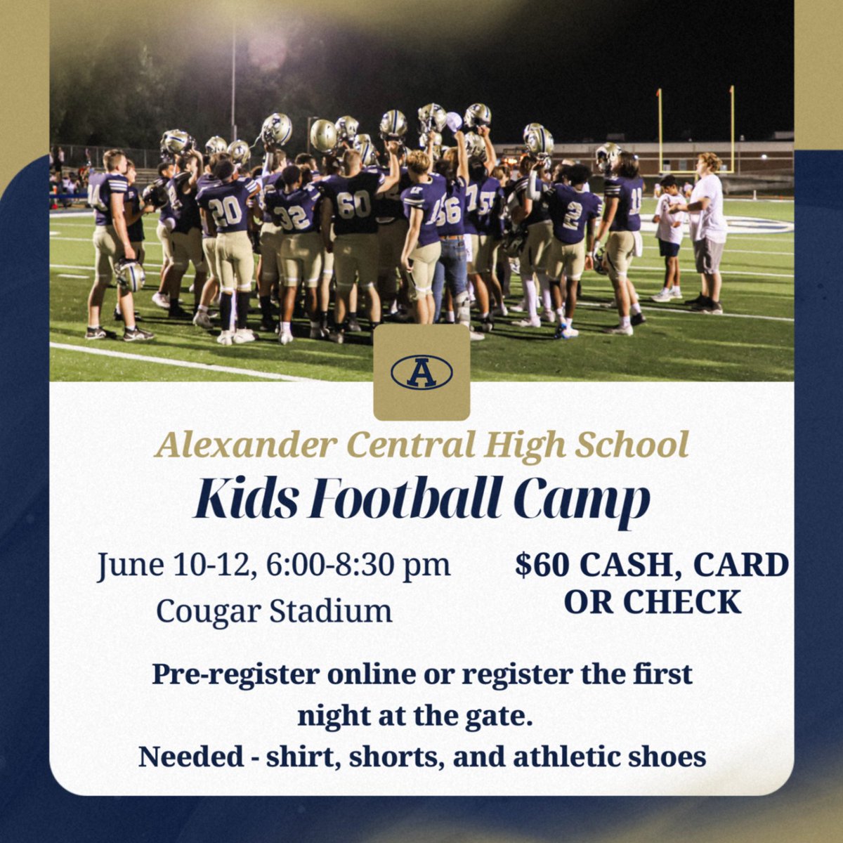 Kids' Football camp next week!

gofan.co/event/3405591?…

#bluecollargoldstandards