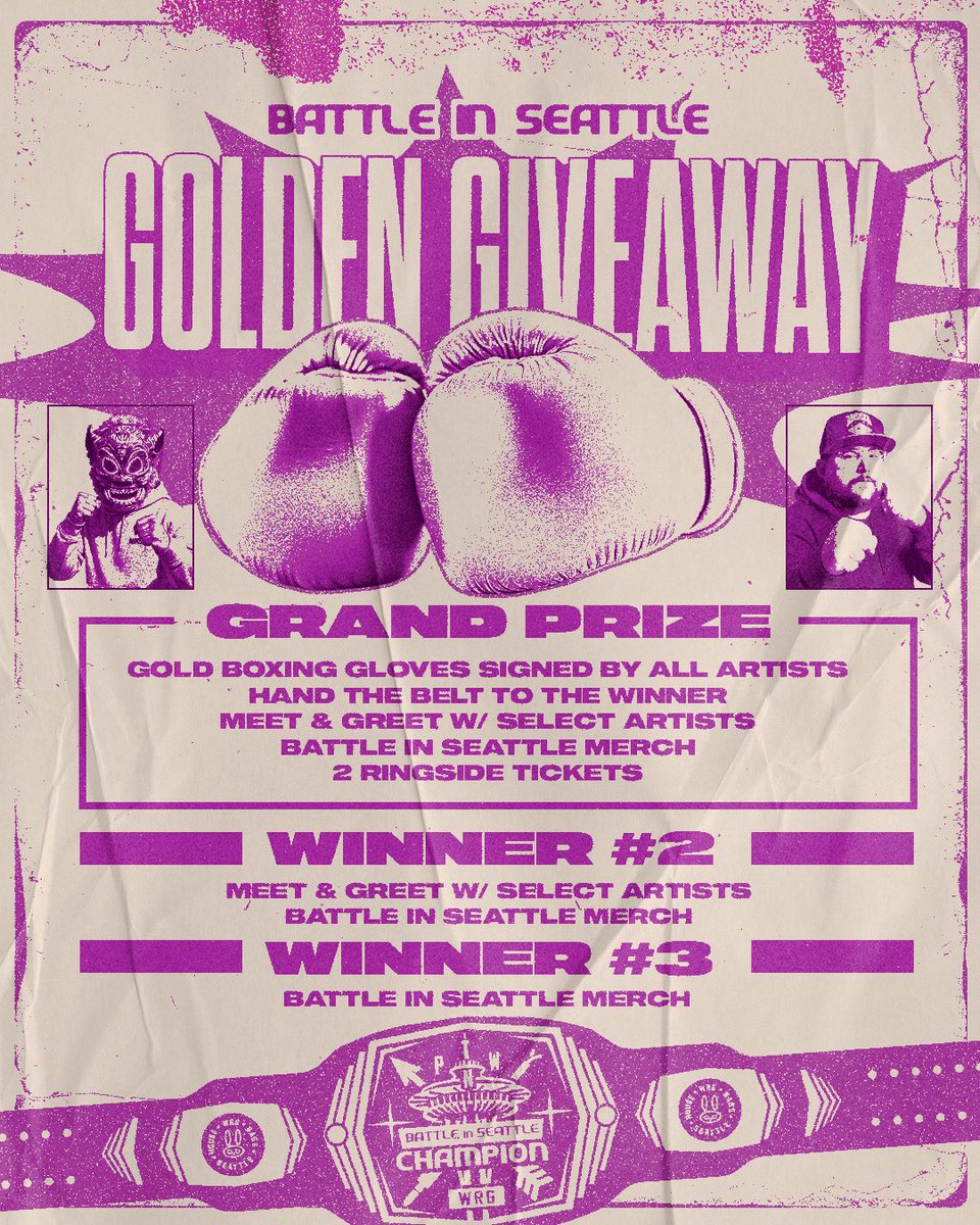 White Rabbit Group π° (@whiterabbitgrp) on Twitter photo β¨π₯ #BattleInSeattle: GOLDEN GIVEAWAY
Weβre picking three winners for some KNOCKOUT prizes at #BattleInSeattle this Saturday with <a href="/itsbeargrillz/">BEAR GRILLZ</a>, <a href="/Midnightasaurus/">Midnight Tyrannosaurus</a> & MANY more!
Text βGOLDβ to β(206) 222-6396β to enter! Winner chosen Thursday via text. β¨π₯ #BattleInSeattle: GOLDEN GIVEAWAY
Weβre picking three winners for some KNOCKOUT prizes at #BattleInSeattle this Saturday with <a href="/itsbeargrillz/">BEAR GRILLZ</a>, <a href="/Midnightasaurus/">Midnight Tyrannosaurus</a> & MANY more!
Text βGOLDβ to β(206) 222-6396β to enter! Winner chosen Thursday via text.
