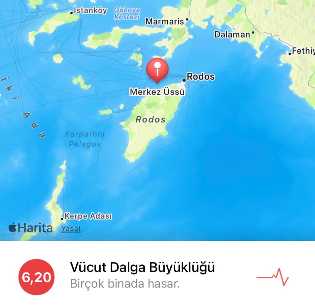 Marmaris'te 6,2 büyüklüğünde deprem meydana geldi. #deprem
