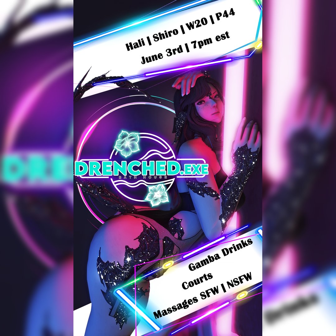 This isn’t just an opening. It’s an initiation.

Step into the shadows and let Drenched.exe flood your senses once more. The code is rewritten, the pleasure routines perfected. The lights flicker. The bass hums. Your escape awaits.

#lewdinc #ffxivrp #ffxivcommunity