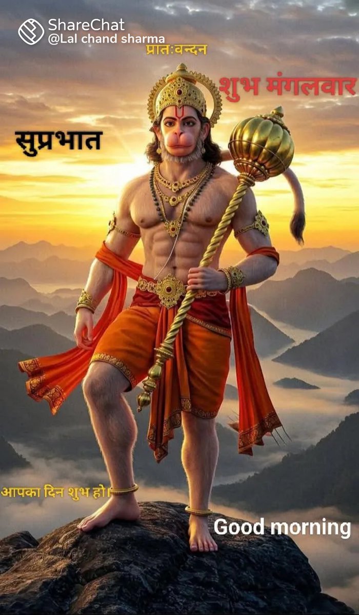 प्रनवऊं पवन कुमार, खल बल पावक ग्यान घन।
जासु हृदय आगार, बसहिं राम सर चाप धर!!
                         श्री हनुमान जी महाराज की कृपा दृष्टि से आपका दिन शुभ और मंगलमय हो! 
#जय_जय_सियाराम 🚩
#ॐ_हं_हनुमंते_नमः🚩
#जय_बजरंगबली 🚩
#जय_हनुमान 🚩
#शुभ_मंगलवार_वंदन🚩🌿🥀🙏