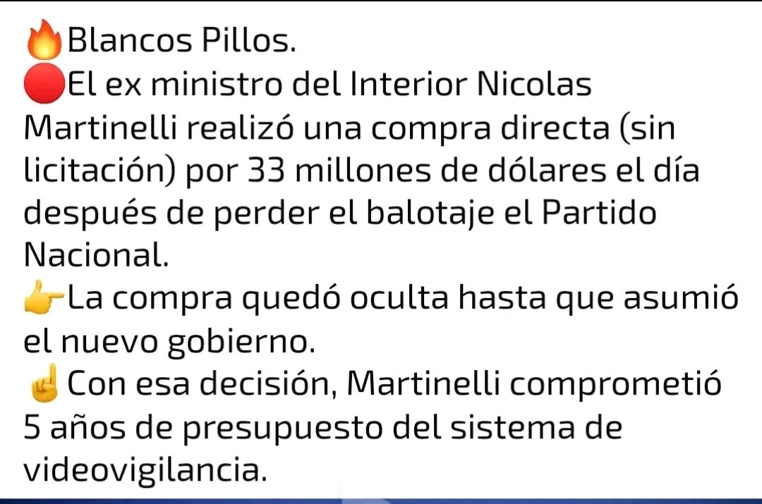 Increíble sin límites los #blancospillos 33 millones de dólares sin licitación 
Ex ministro de <a href="/Minterioruy/">Ministerio del Interior</a>