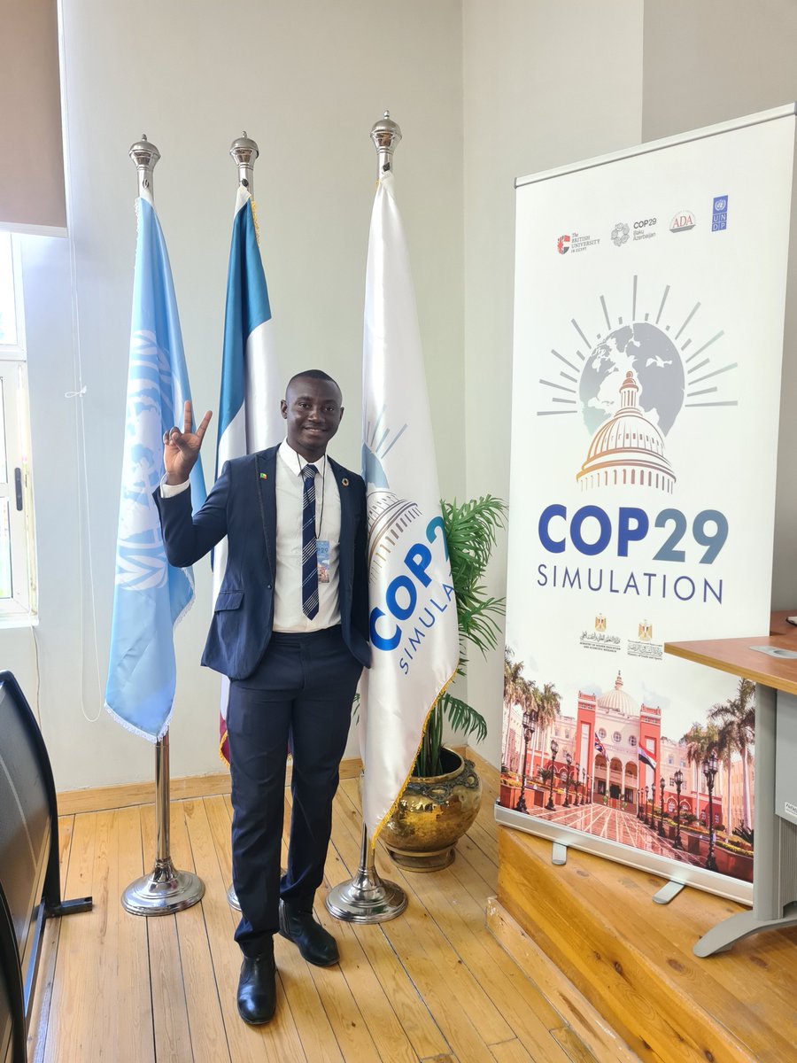 rachadsanoussi's tweet photo. #Throwback #COP29Simulation 🇪🇬
Honored to have served as Head of Delegation for Benin 🇧🇯 within the LDCs negotiation group at the #COP29Simulation, a unique international climate diplomacy fellowship.
#LaVieDeRach #COP29 #ClimateNegotiations #LDCs #YouthClimateAction https://t.co/QCRvm5T7UL