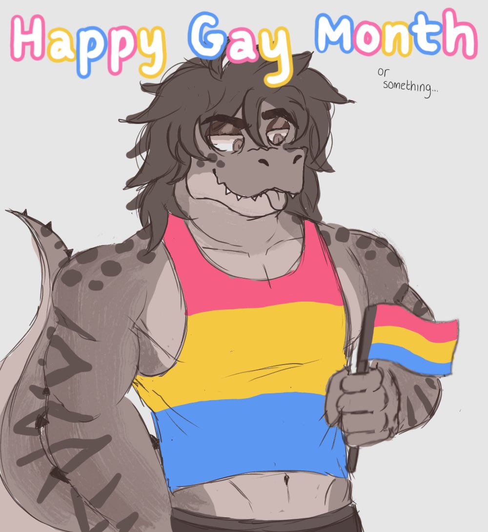 DraloGator's tweet image. Just a day late to the party
Have a monochrome sketch for the gays π©·ππ©΅
Happy Pride Month gang π³οΈβπ