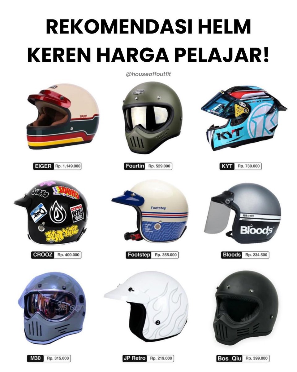 Rekomendasi Helm Keren, Harga Pelajar!