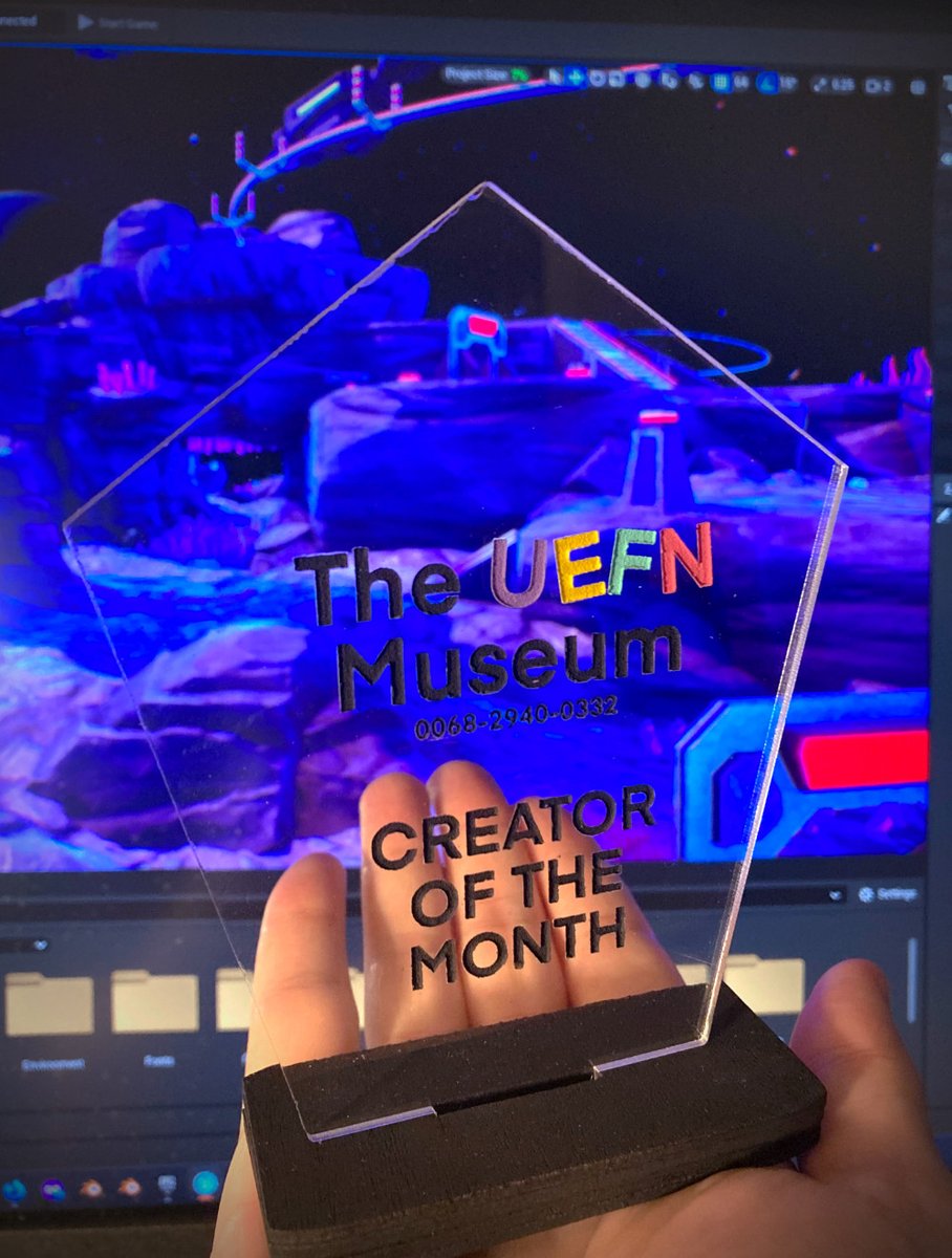 I was really honored to be asked to be a part of this experience! It's really been amazing meeting so many talented people in the #UEFN space! Love my trophy!