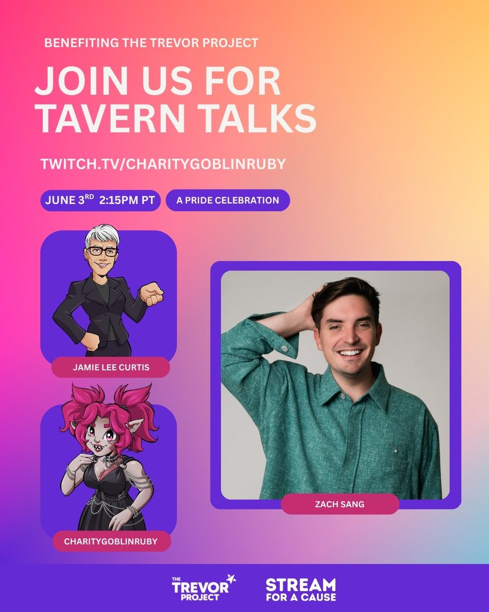 Introducing our first guest for tomorrows stream! We will be interviewing American radio personality, podcaster, and media producer Zach Sang! Be there at 2:15pm pst! @twitch @trevorproject <a href="/zachsang/">Zach Sang</a> @jakewesleyrogers <a href="/Streamcause/">Stream for a Cause</a>