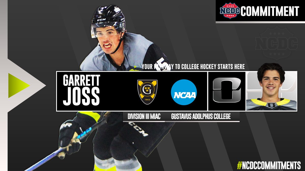 NCDC Hockey (@ncdcjrhockey) on Twitter photo #NCDCCommitments: Congratulations to the <a href="/UtahOutliers/">Utah Outliers Hockey</a>' Garrett Joss, who led the #NCDC in 2024-25 with 37 goals, as he will advance to the <a href="/NCAAIceHockey/">NCAA Ice Hockey</a> realm with <a href="/GustieAthletics/">Gustavus Athletics</a>. Joss is also the Outliers' all-time leading scorer with 115 career points.
Full Profile: #NCDCCommitments: Congratulations to the <a href="/UtahOutliers/">Utah Outliers Hockey</a>' Garrett Joss, who led the #NCDC in 2024-25 with 37 goals, as he will advance to the <a href="/NCAAIceHockey/">NCAA Ice Hockey</a> realm with <a href="/GustieAthletics/">Gustavus Athletics</a>. Joss is also the Outliers' all-time leading scorer with 115 career points.
Full Profile: