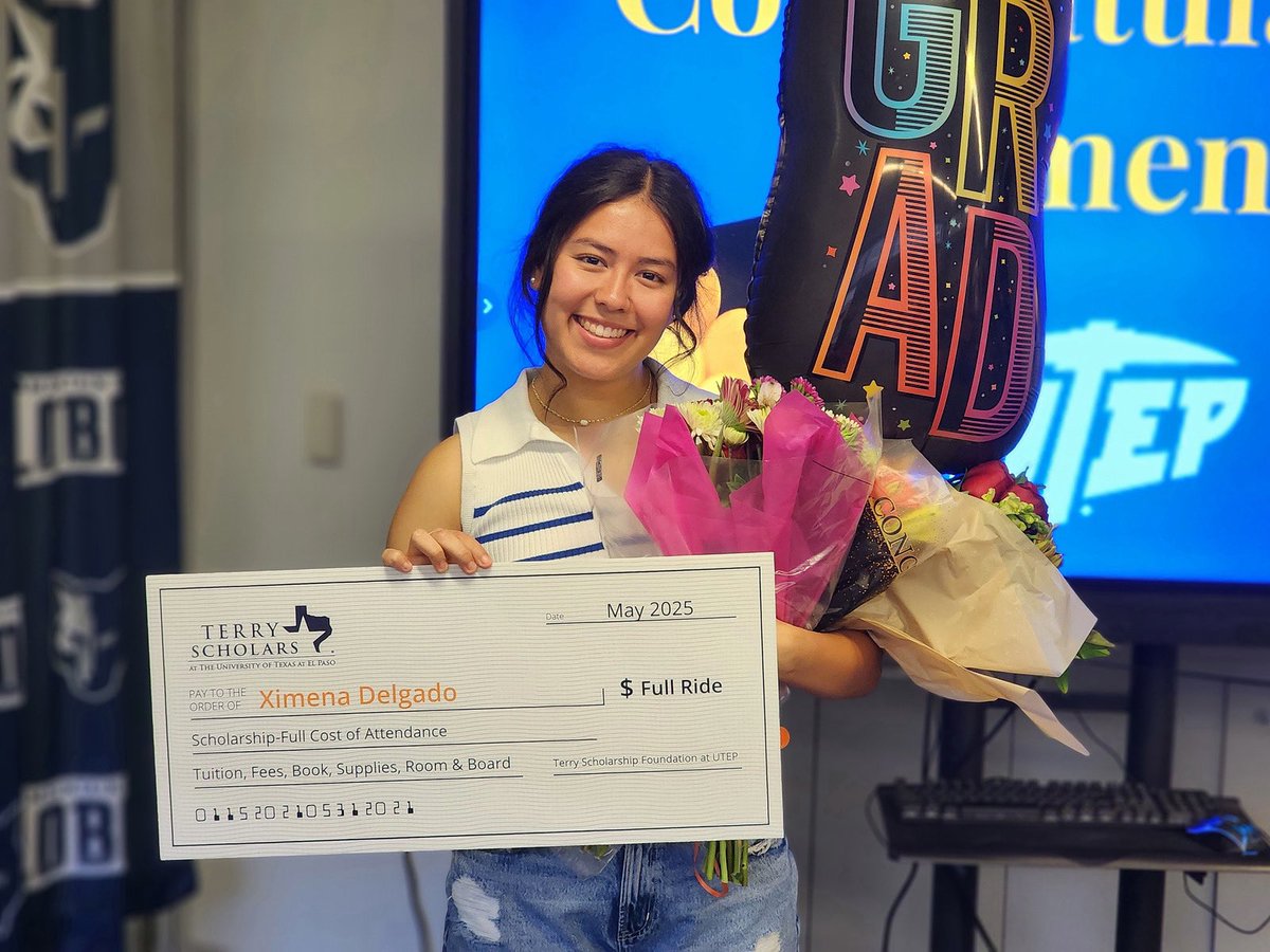 We want to wish a big congratulations to Ximena Delgado, Senior at Mountain View High School, for being awarded the prestigious Terry Scholarship! 🎉 

We are incredibly proud of her and all of her hard work and dedication that led to this achievement. This scholarship is a