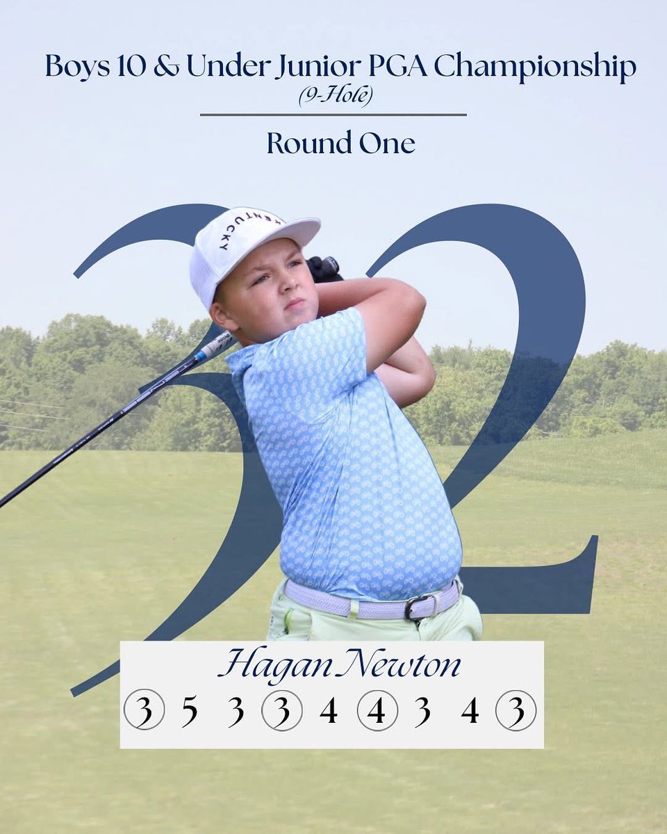 Proud Dad &amp; Caddie today as Hagan shoots his career best 9 hole score at Quail Chase in Louisville -4 (32) 🔥