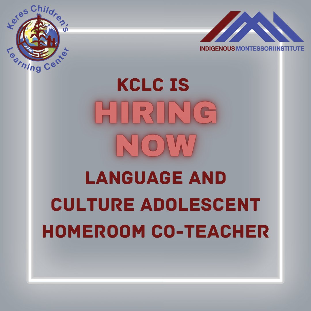 Visit our website for full posting...
kclcmontessori.org/postings/