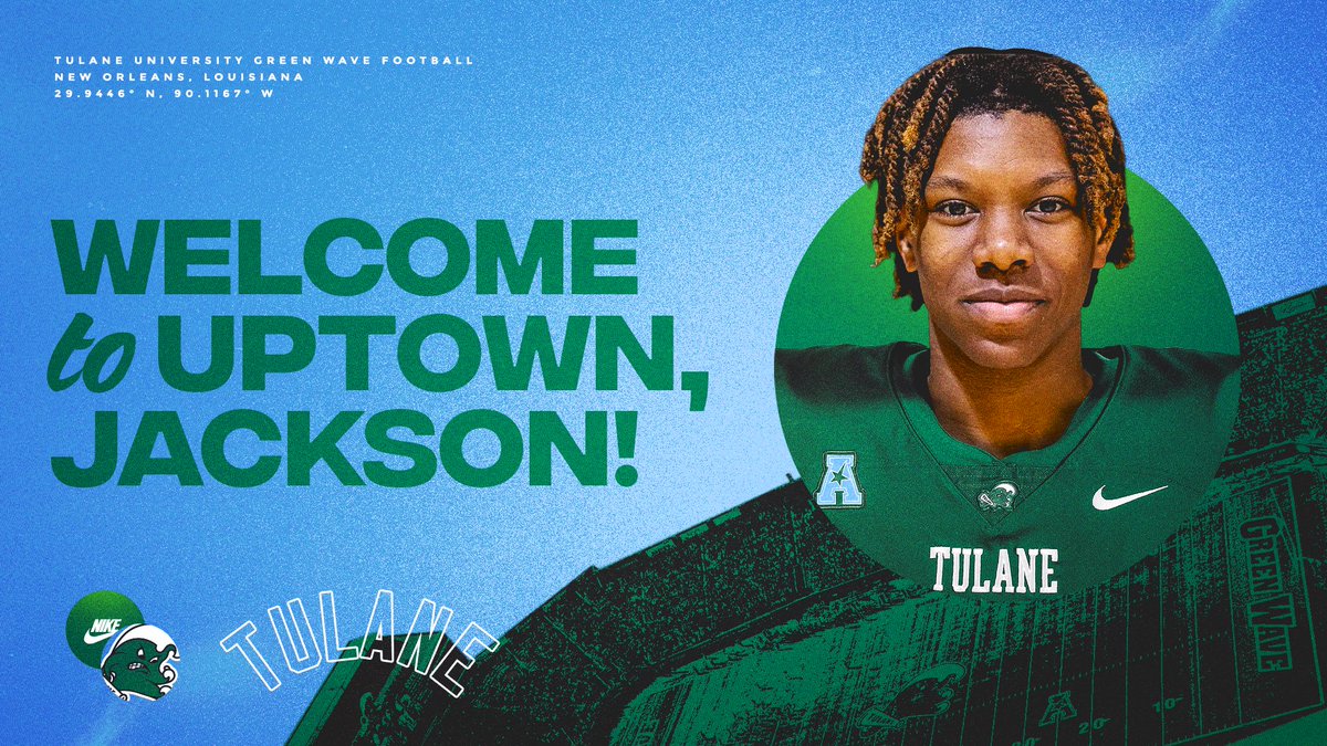 Jackson “Jwill⚡️” Williams (@jwilliams__4) on Twitter photo June 5-7th I’ll be Uptown on my Official Visit to Tulane University.
🌊🌊
<a href="/awestbankthing/">Archbishop Shaw Football</a> <a href="/Coach_C_Boyd/">Chad Boyd</a> <a href="/JJMcCleskey/">JJ McCleskey</a> <a href="/CoachBBrez/">Bryan Berezowitz</a> <a href="/CoachBBrez/">Bryan Berezowitz</a> <a href="/CoachGasparato/">Coach Greg Gasparato</a> <a href="/Colton_Leggett/">Colton Leggett</a> <a href="/ColeHeard_GM/">Cole Heard</a> <a href="/CoachJonSumrall/">Jon Sumrall</a> <a href="/samspiegs/">Sam Spiegelman</a> <a href="/JeritRoser/">Jerit Roser</a> <a href="/RollDatWave/">Patrick Harkness</a> <a href="/Rivals/">Rivals</a> <a href="/247Sports/">247Sports</a> <a href="/On3sports/">On3</a> <a href="/DPTnola/">DPTnola</a> June 5-7th I’ll be Uptown on my Official Visit to Tulane University.
🌊🌊
<a href="/awestbankthing/">Archbishop Shaw Football</a> <a href="/Coach_C_Boyd/">Chad Boyd</a> <a href="/JJMcCleskey/">JJ McCleskey</a> <a href="/CoachBBrez/">Bryan Berezowitz</a> <a href="/CoachBBrez/">Bryan Berezowitz</a> <a href="/CoachGasparato/">Coach Greg Gasparato</a> <a href="/Colton_Leggett/">Colton Leggett</a> <a href="/ColeHeard_GM/">Cole Heard</a> <a href="/CoachJonSumrall/">Jon Sumrall</a> <a href="/samspiegs/">Sam Spiegelman</a> <a href="/JeritRoser/">Jerit Roser</a> <a href="/RollDatWave/">Patrick Harkness</a> <a href="/Rivals/">Rivals</a> <a href="/247Sports/">247Sports</a> <a href="/On3sports/">On3</a> <a href="/DPTnola/">DPTnola</a>