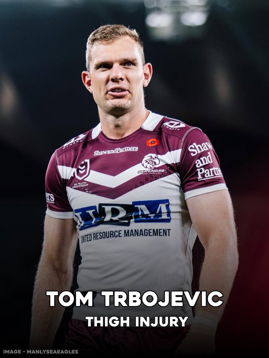 NRL PHYSIO (@nrlphysio) on Twitter photo Tom Trbojevic will be rested again in Round 14 in an effort to completely recover from a thigh cork & myofascial tear he had been playing through (via <a href="/BulldogRitchie/">Dean Ritchie</a>).
Thankfully not a major injury - Manly indicated the short turnaround from their last week played a role. Tom Trbojevic will be rested again in Round 14 in an effort to completely recover from a thigh cork & myofascial tear he had been playing through (via <a href="/BulldogRitchie/">Dean Ritchie</a>).
Thankfully not a major injury - Manly indicated the short turnaround from their last week played a role.