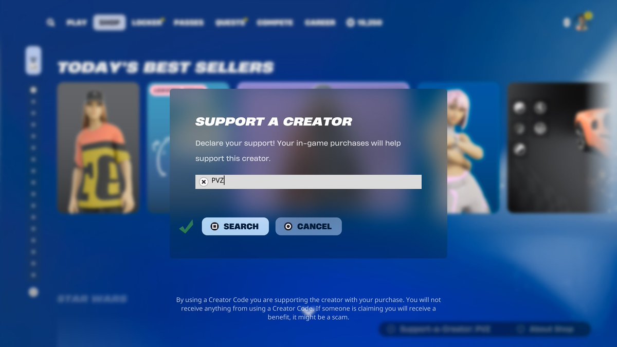 <a href="/USECODEPVZ/">USE CODE PVZ IN THE FORTNITE ITEM SHOP!</a>